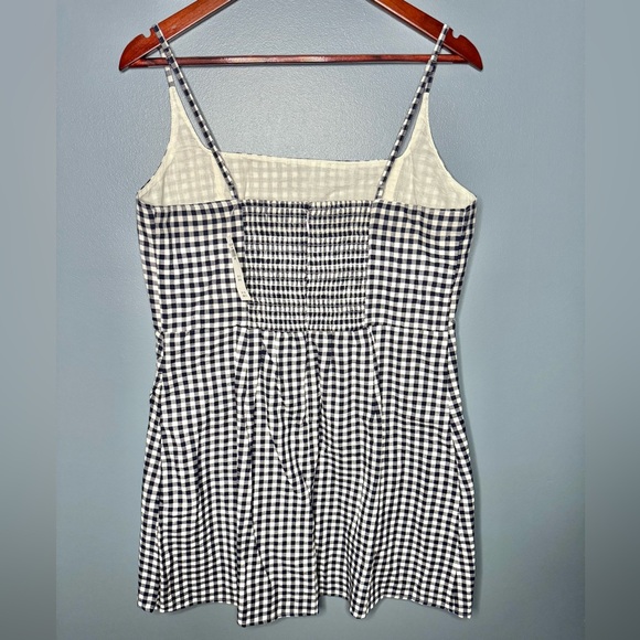NWT Abercrombie & Fitch Navy Gingham Mini Dress | Size LP - Picture 4 of 6